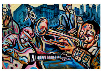 dizzy jazz art merican jazz art paintings new orlean fine jazz art artist