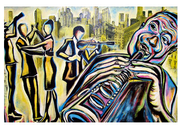 dizzy jazz art merican jazz art paintings new orlean fine jazz art artist