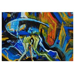Atlanta Art Gallery Abstract Artist Blues Painting