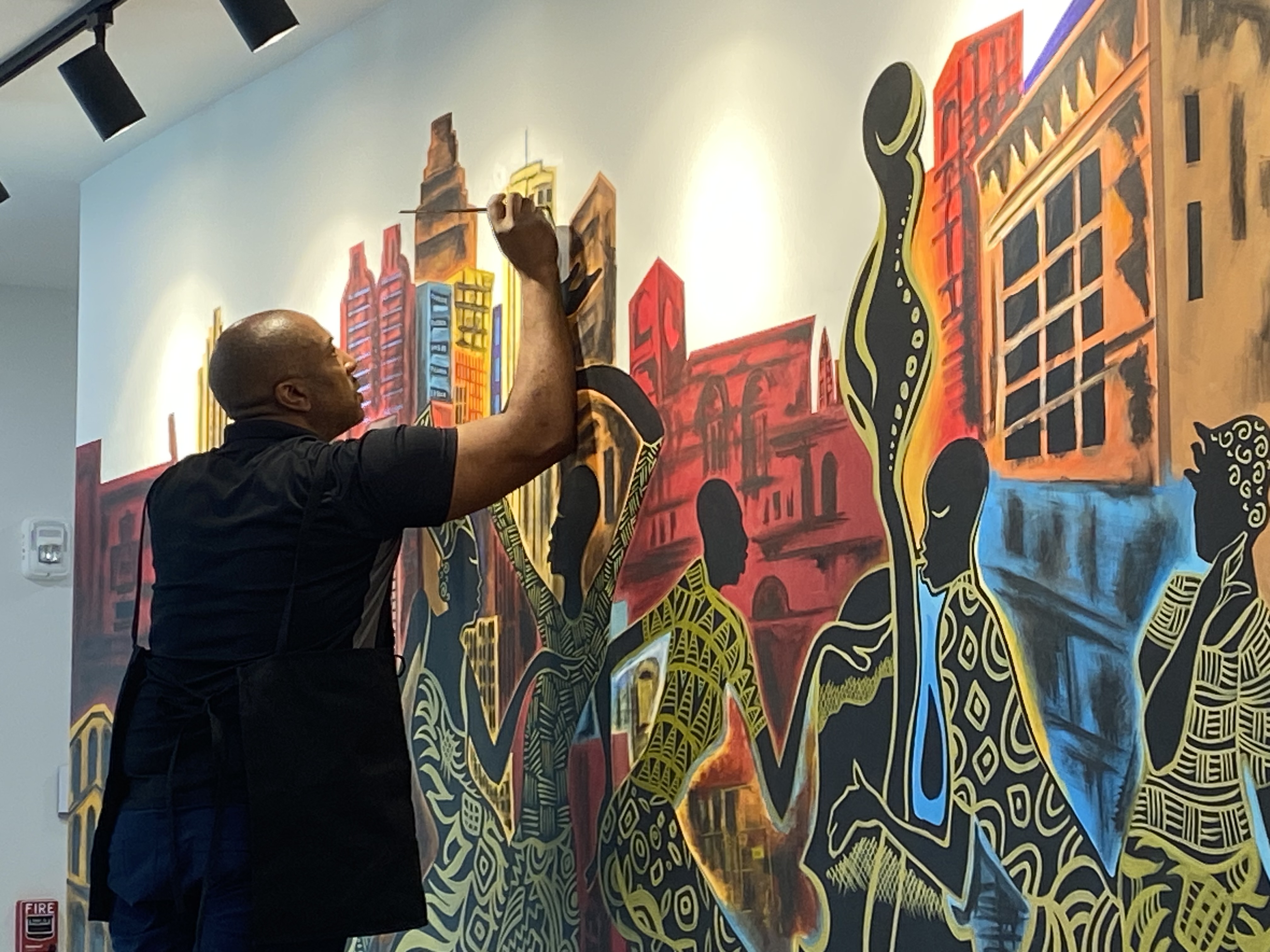 Community-focused mural art revitalizing a neighborhood