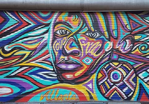 Graffiti mural concept artwork for Dearborn, Michigan by Corey Barksdale