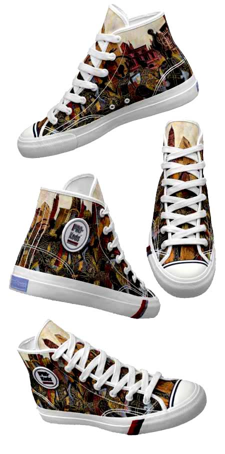 Artistic shoe art urban design
