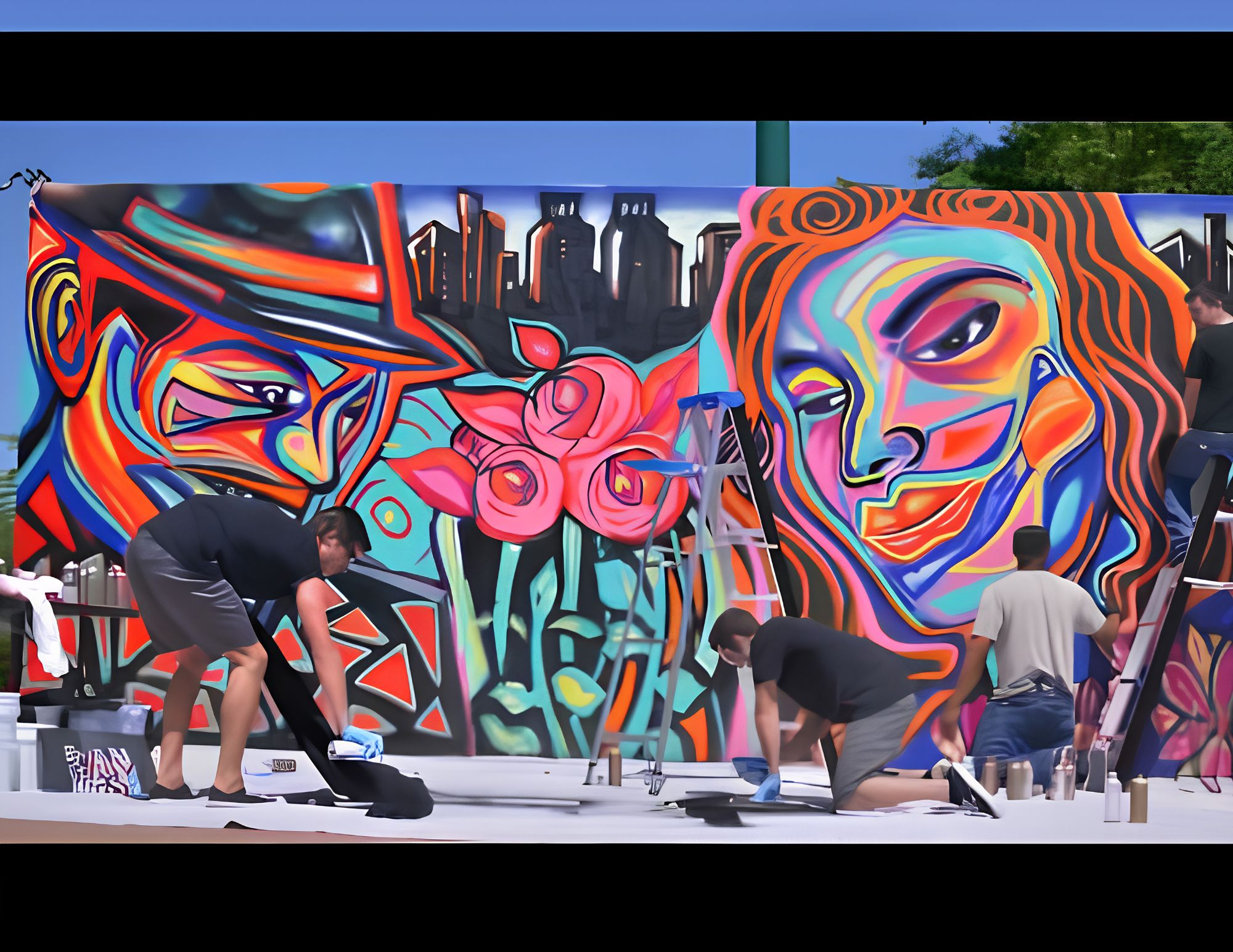 NBC Escape Routes mural commission art competition painting by Corey Barksdale