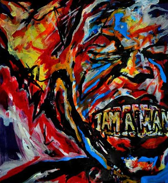 Jean-Michel Basquiat inspired portrait by Corey Barksdale