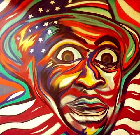 American Flag Civil Rights Painting by Atlanta Artist 