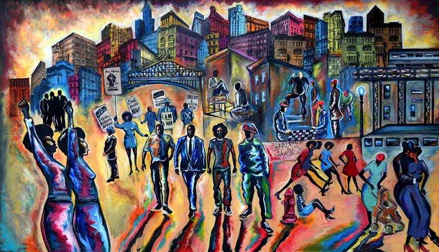 CANVAS Andrew Nichols Black Art Signed by Artist Fine Art UNFRAMED African American Art All of Us Giclee