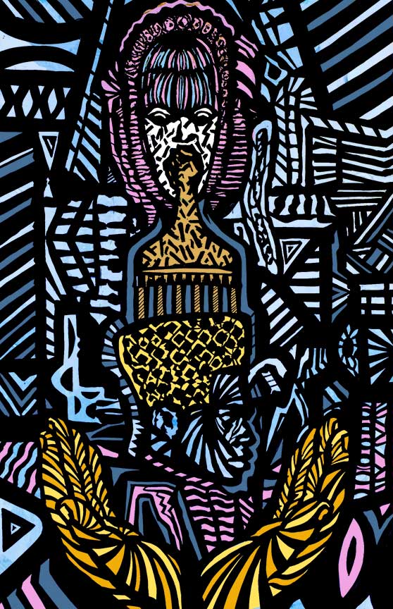 That's My Heritage, a painting by Corey Barksdale reflecting on Black identity and ancestry