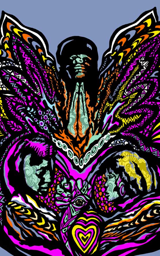 We Pray Everyday, a spiritual and reflective painting by Corey Barksdale about hope and faith